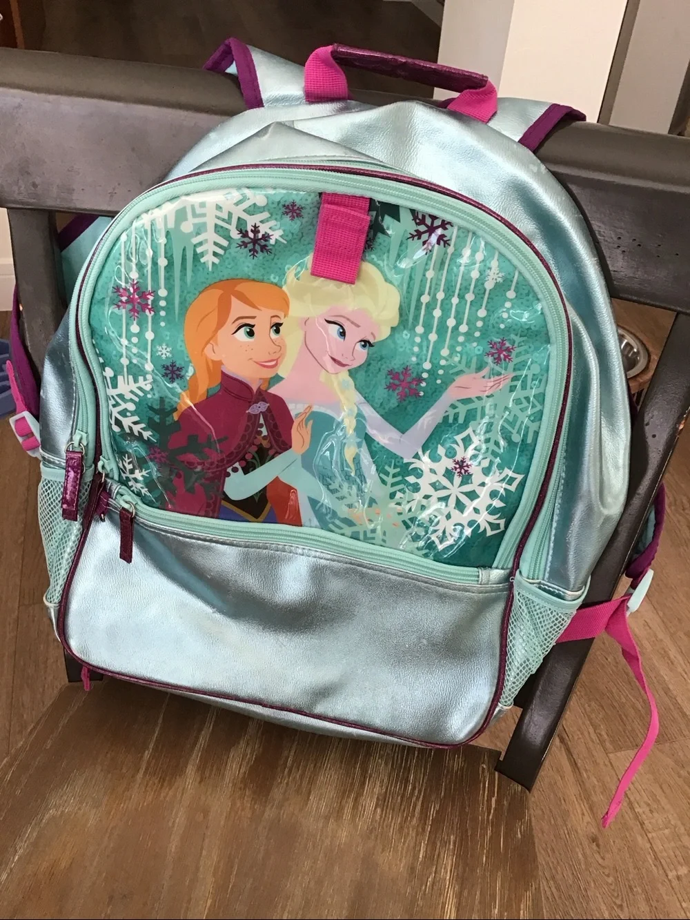 Large!! 2014 RARE Disney Store Frozen senior backpack Anna and Elsa